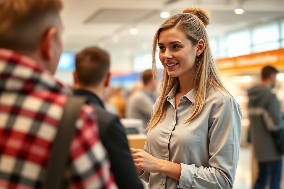 Face-to-face-myyjä kauppakeskuksessa
